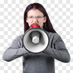 Сlipart sale woman megaphone shout human photo cut out BillionPhotos