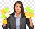 Сlipart Adhesive Note Multi-Tasking Women Busy Exhaustion photo cut out BillionPhotos