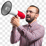 Сlipart megaphone person man loudspeaker male photo cut out BillionPhotos