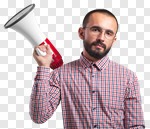 Сlipart megaphone person man loudspeaker male photo cut out BillionPhotos